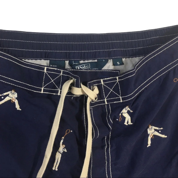 SH288 NWT Polo Ralph Lauren Designer Lined Tennis Player Swim Trunks S $85 - Picture 3 of 7